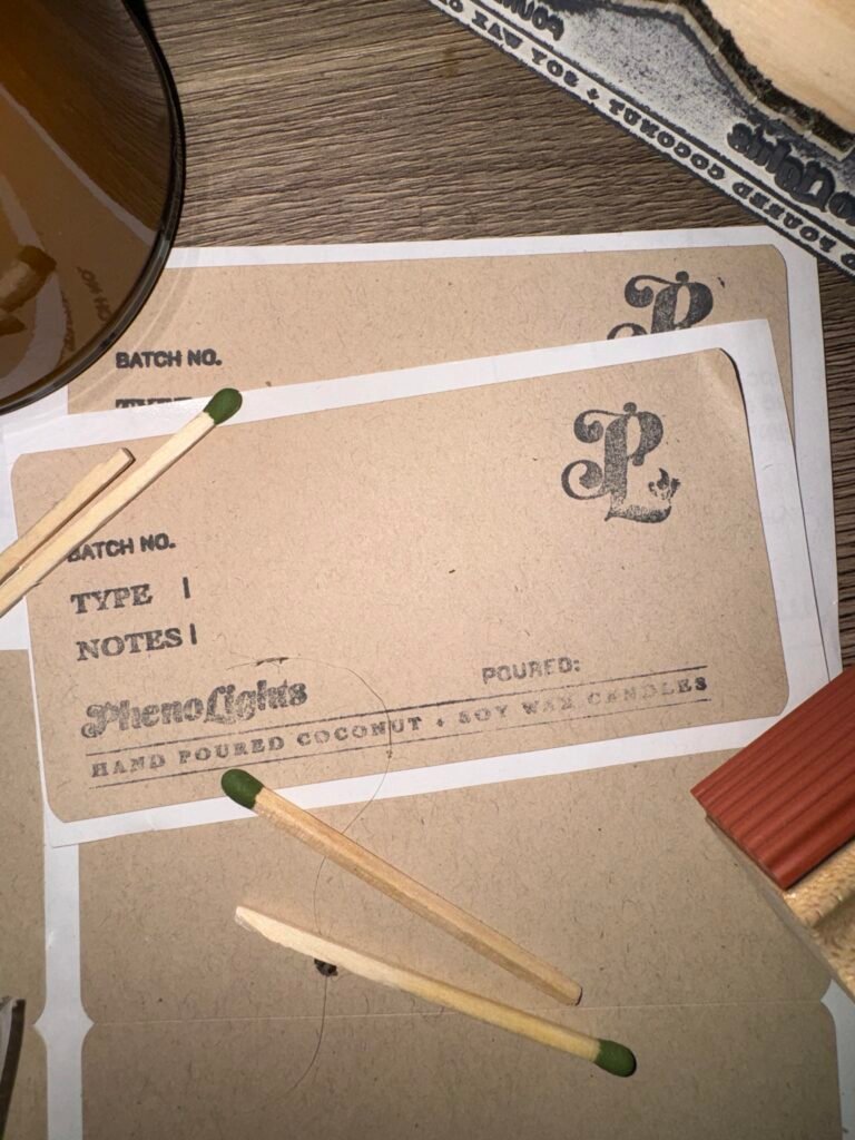 Candle packaging label design