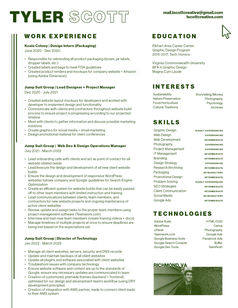 Resume Tyler Scott